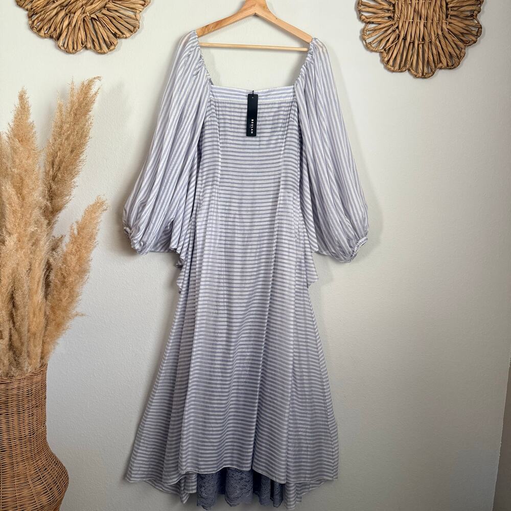 Beulah maxi dress balloon sleeves striped boho Small - Picture 3 of 11